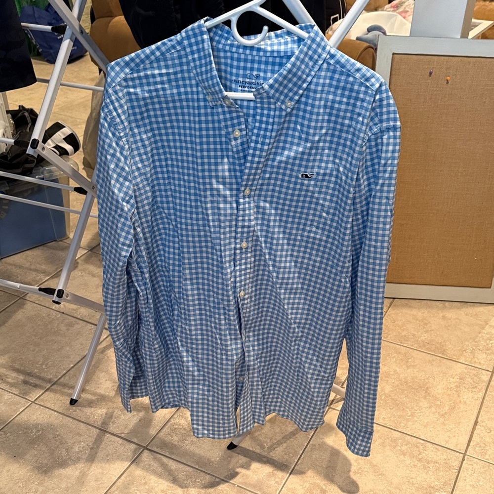 Vineyard Vines Blue Gingham Men's Shirt